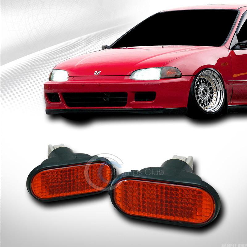 Depo jdm amber lens flat side marker fender lights lamp 92-95 honda civic eg eg6