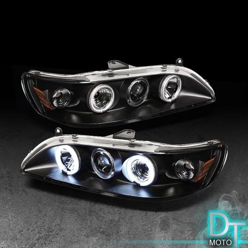 Black 98-02 honda accord 2/4dr ccfl halo projector headlights lights left+right