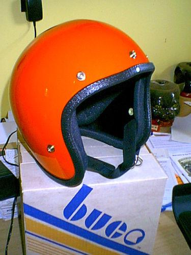 Nos vintage buco orange motorcycle helmet