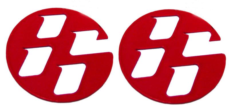 Toyota gt86 ft86 scion frs fr-s 86 logo red plastic 1-3/4 inch diameter set of 2