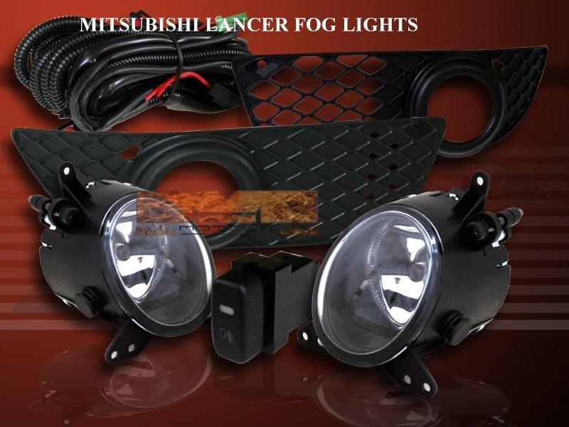 2008-2010 mitsubishi lancer clear 4dr fog lights es de gts + wiring kits +switch