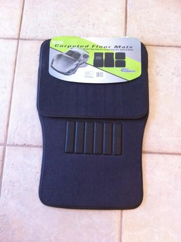 Gray carpeted automotive floor mats