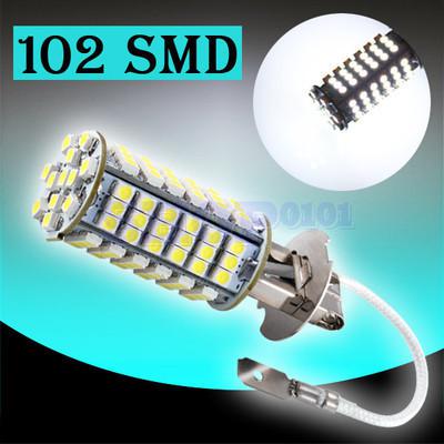 H3 102 smd pure white fog running signal car led head light bulb lamp