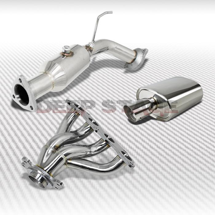 4-1 exhaust manifold header extractor+pipe+2.5" oval muffler 02-05 civic si ep3