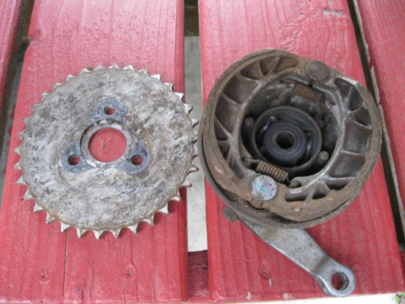 Honda z50 rear wheel brake plate hub & sprocket z 50 mini trail z50a