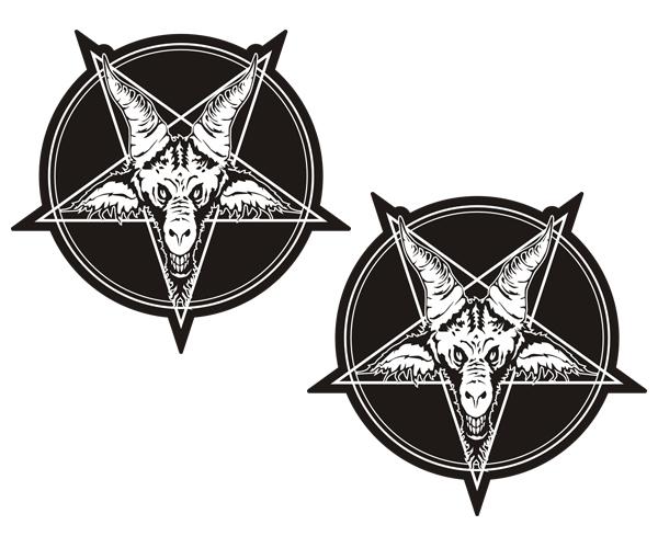 Baphomet decal set 3"x2.8" death metal satanic pentagram vinyl sticker b1 zu1