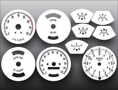 1965-1967 pontiac gto lemans rally instrument cluster white face gauges