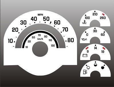 1988-1994 chevrolet truck c/k instrument cluster white face gauges 88-94