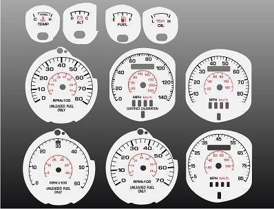 1979-1982 ford mustang instrument cluster white face gauges 79-82