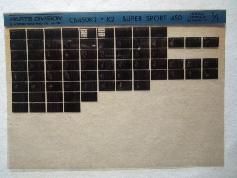 Honda motorcycle cb450k1 k2 super sport microfiche parts catalog cb 450k1 11/91