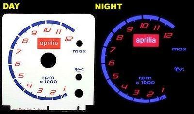 Aprilia rsv mille 1000 2000 2001 2002 white face glow gauge custom mph kmh
