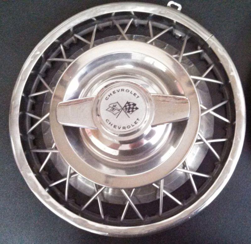 Set of 4 1962 1963 chevy 2, corvair 13" wire wheel spinner hubcaps  62 63