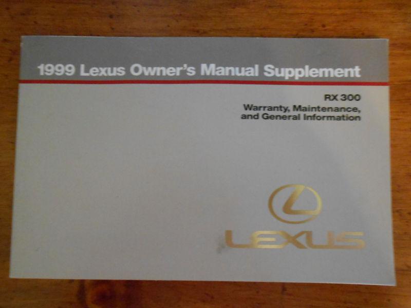 1999 lexus owner's manual supplement rx 300 used