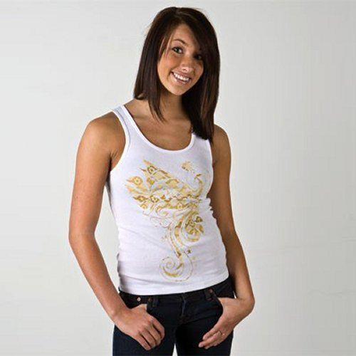 Fly racing womens power flower tank white xs/x-small