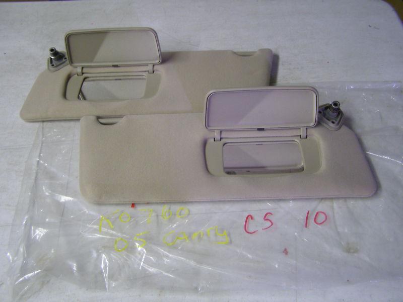 2005 toyota camry sun visors sunvisors  tan  cloth  oem