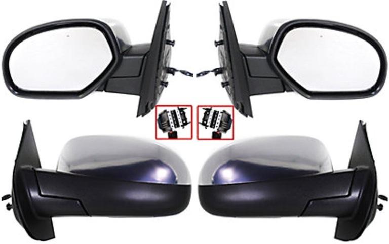 Side mirror pairs 2007-2011 chevy suburban power heated w/off rd pkg chrome