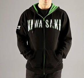 New mens adult mens kawasaki stallion zip pullover hoody sweatshirt black xxxl