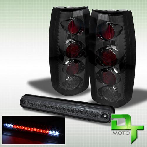 88-98 c10 c/k full size pickup silverado sierra smoke tail lights+led brake lamp