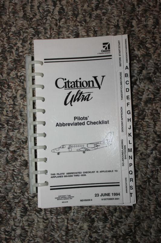 Citation v ultra pilots' abbreviated checklist from flight safety