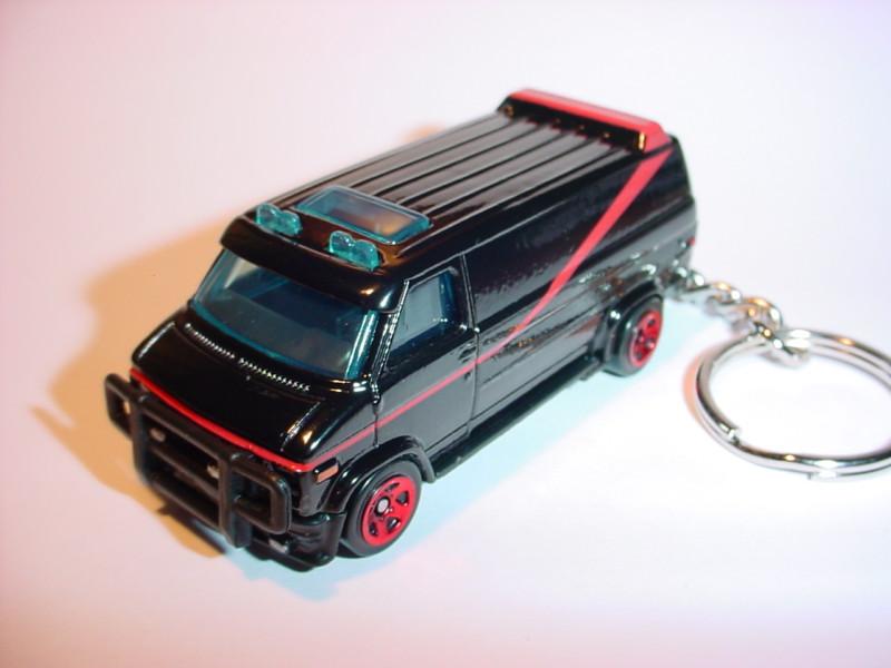 New black 1983 gmc panel van official "the a team" custom keychain fob key ring