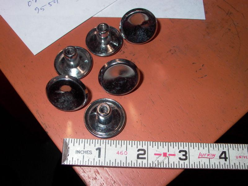 Lot of six chrome plated round pull knobs  threaded 8-32