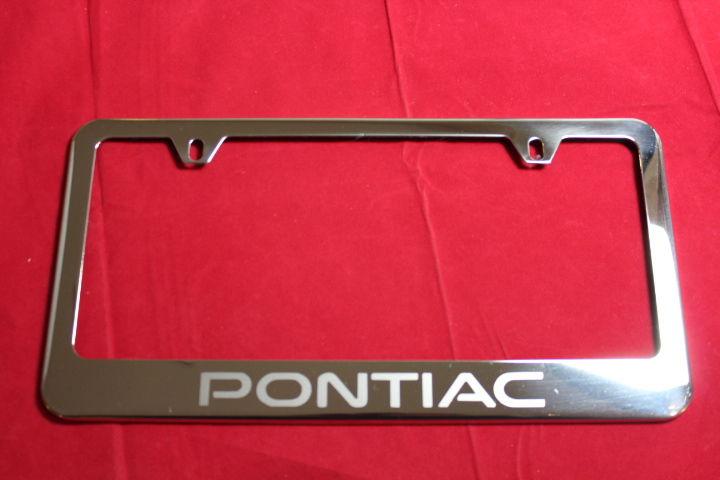 Pontiac license plate frame stainless steel chrome