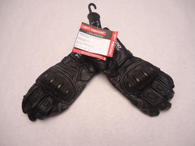 New men's teknic xl black violator motorcycle gloves 204-726077