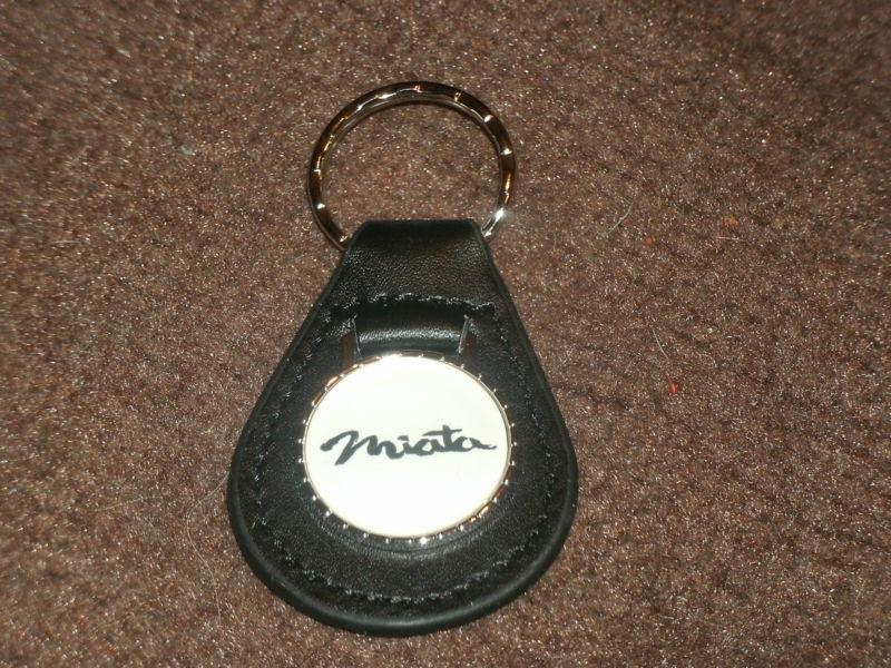 1990's 2000's mazda miata vintage leather keychain keyring new leather black