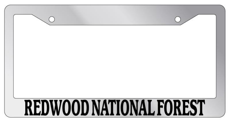 Chrome license plate frame redwood national forest auto accessory novelty