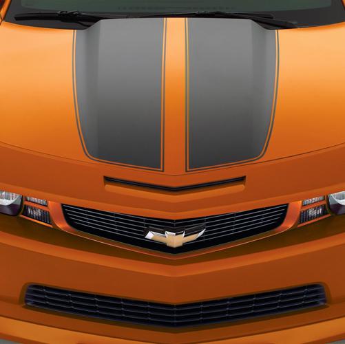 11-13 chevy camaro black w/ inferno orange grille + bowtie emblem by gm 20999484