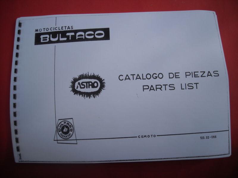 Bultaco astro 350 cc, spare-parts list, copy of the original, 123m