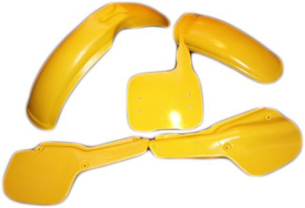 Yamaha yz 490 plastic kit 1982 front rear fender side panels number plate yellow