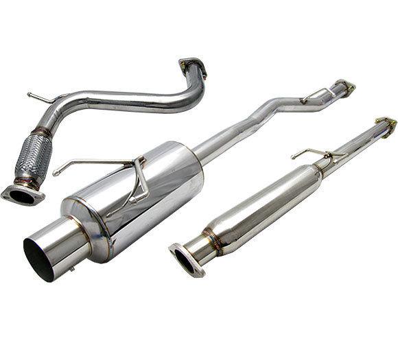 Honda accord 94-97 cd cb 2.5'' catback exhaust system stainlessl 4'' tip muffler