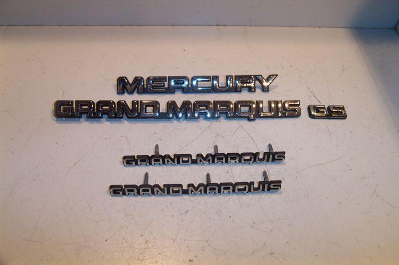 1990 mercury grand marquis set of exterior chrome emblems 90 91 89 88