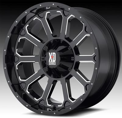 18" x 9" kmc xd806 bomb rims w/ 37x13.50x18 toyo open country mt tires wheels