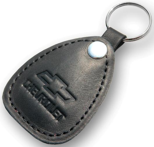 New leather black keychain car logo chevrolet auto emblem keyring