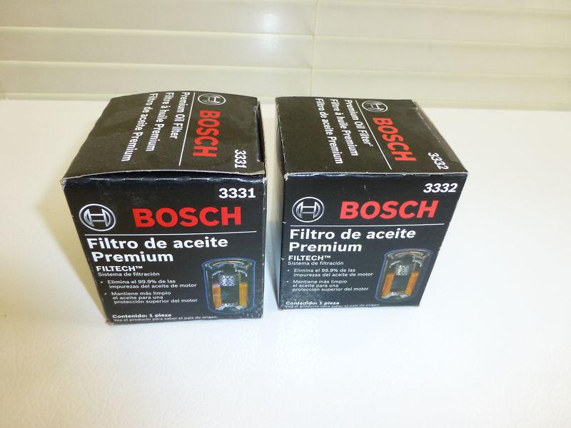 Bosch premium oil filters 1 each # 3331 and 1 each # 3332 new in the box