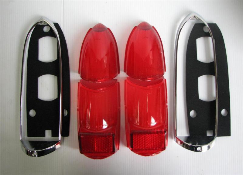 Mg midget 62-69 lucas tail lamp lens kit -  upper & lower lens, rims & gaskets