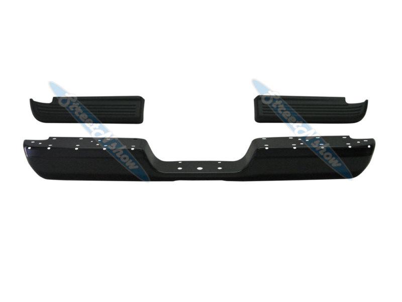 1994-2001 dodge ram 1500 94-01 2500 3500 rear bumper face bar blk & top pad set