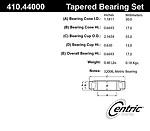 Centric parts 410.44000e rear inner bearing