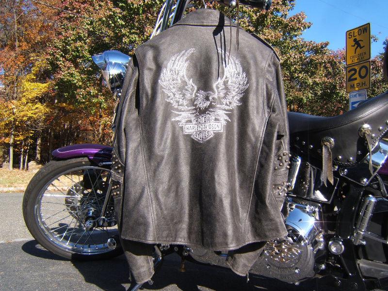 Harley davidson leather jacket rare distressed studs