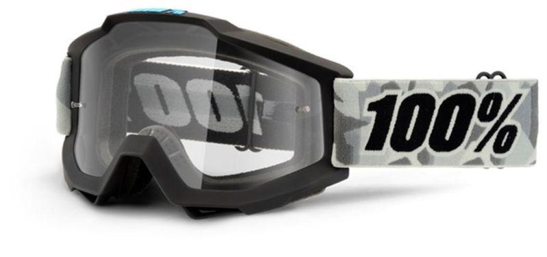 New 100% accuri adult goggles, black tornado enduro, with dual clear lens