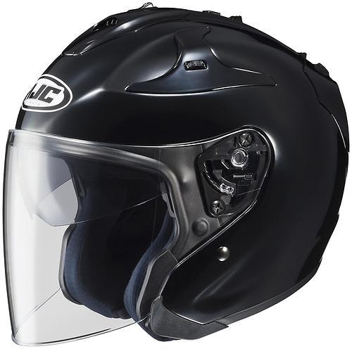 New hjc fg-jet open-face adult helmet, gloss black, small/sm