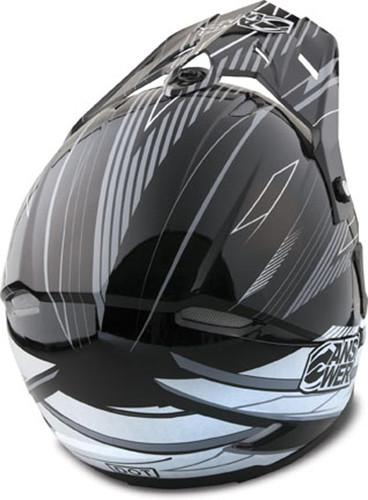 New answer nova syncron adult motocross helmet, black/white, xl