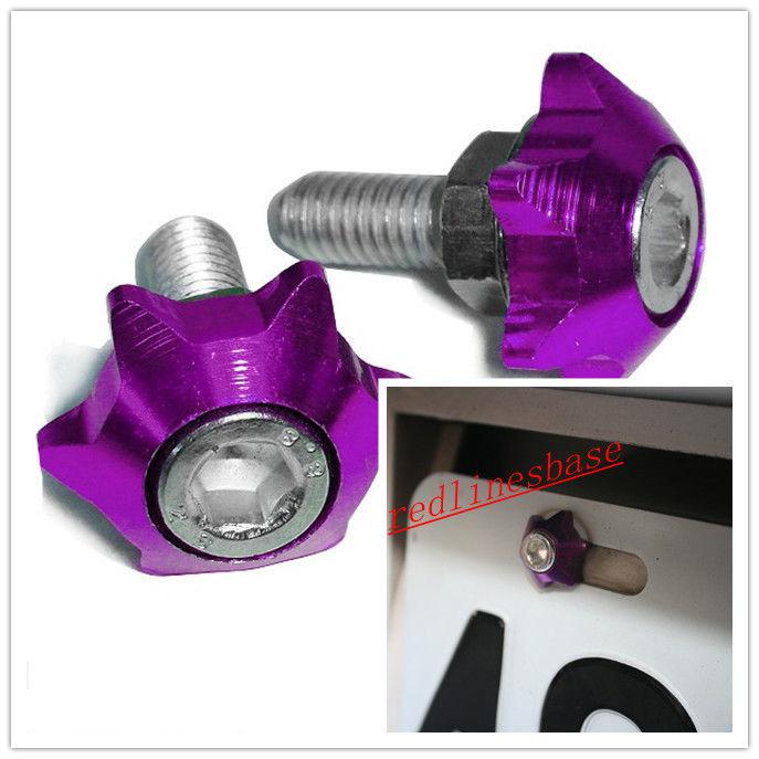  purple   stainless steel license plate screws 2 x pcs 