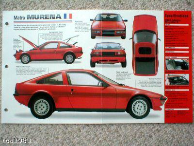 1980 / 1981 / 1982 / 1983 matra murena imp brochure