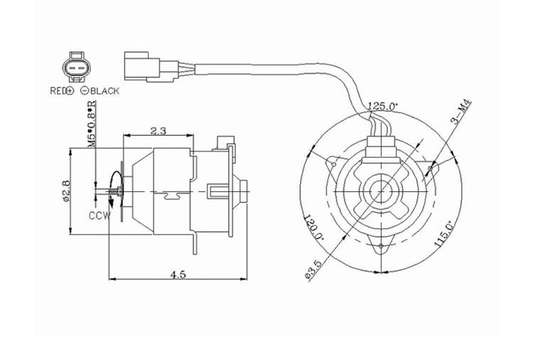 Radiator cooling fan motor 00-01 toyota camry l4 00-01 toyota corolla 163630d011