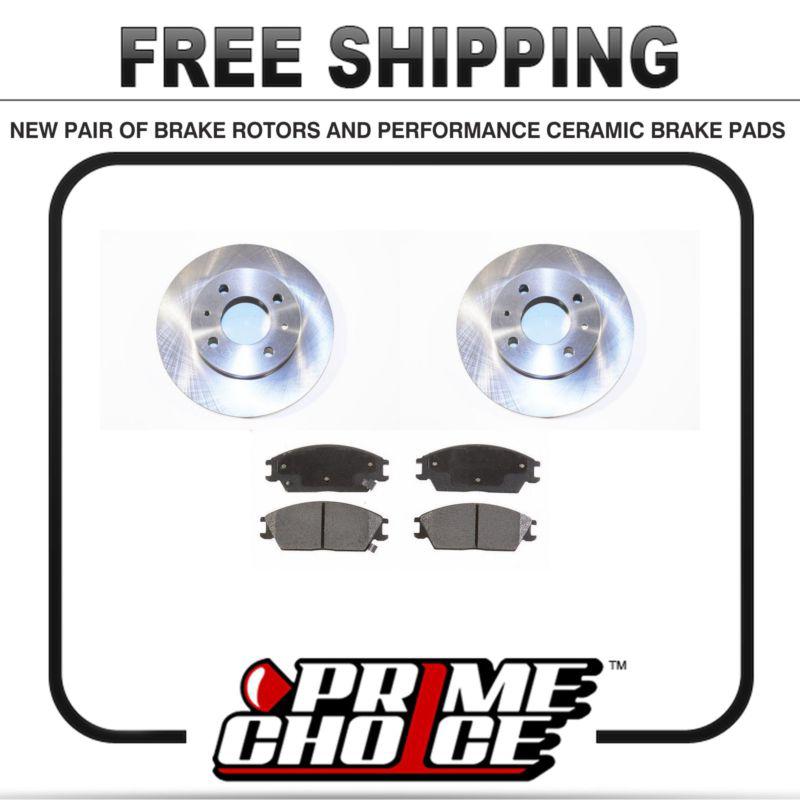 Premium kit disc rotors pair + performance ceramic brake pads set