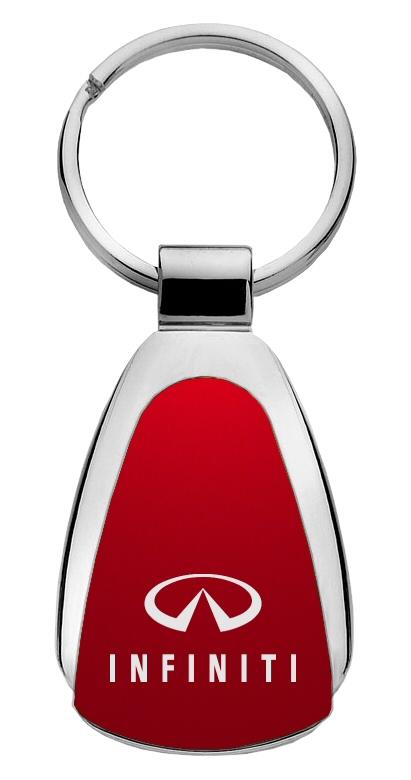 Nissan infiniti red tear drop metal key chain ring tag key fob logo lanyard