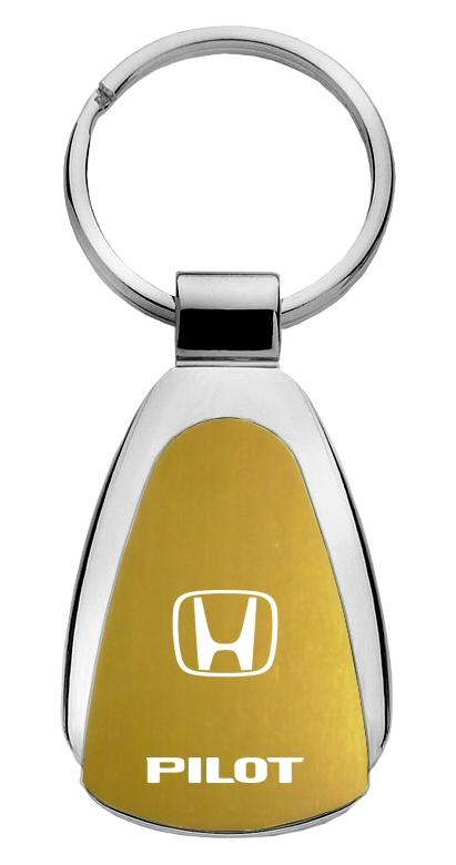 Honda pilot gold gold tear drop metal key chain ring tag key fob logo lanyard